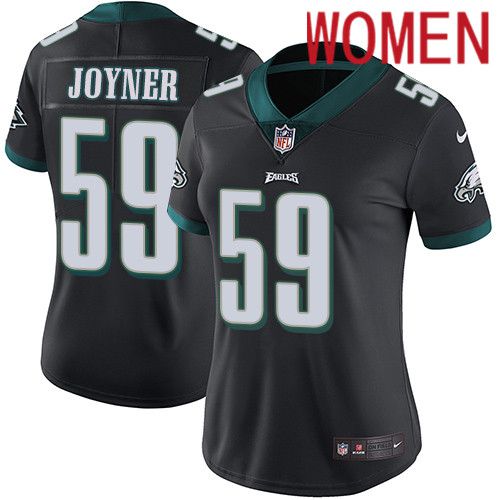 Cheap Women Philadelphia Eagles 59 Seth Joyner Nike Black Vapor Limited NFL Jersey